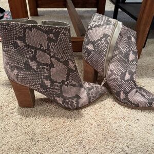 Snake skin booties